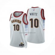 Camiseta Denver Nuggets Jack White NO 10 Ciudad 2022-23 Blanco