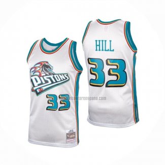 Camiseta Detroit Pistons Grant Hill NO 33 Retro Blanco