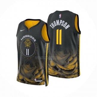 Camiseta Golden State Warriors Klay Thompson NO 11 Ciudad 2022-23 Negro