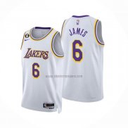 Camiseta Los Angeles Lakers LeBron James NO 6 Association 2022-23 Blanco