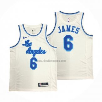 Camiseta Los Angeles Lakers LeBron James NO 6 Classic 2019-20 Blanco