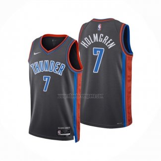 Camiseta Oklahoma City Thunder Chet Holmgren NO 7 Ciudad 2022-23 Gris