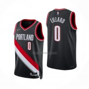 Camiseta Portland Trail Blazers Damian Lillard NO 0 Icon 2021-22 Negro