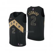 Camiseta Toronto Raptors Kawhi Leonard NO 2 Ciudad 2018 Negro