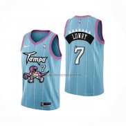 Camiseta Toronto Raptors Kyle Lowry NO 7 Ciudad 2020-21 Rosa Azul