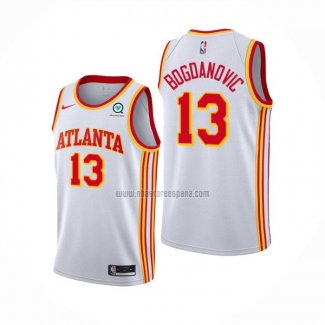 Camiseta Atlanta Hawks Bogdan Bogdanovic NO 13 Association 2020-21 Blanco