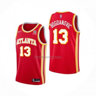 Camiseta Atlanta Hawks Bogdan Bogdanovic NO 13 Icon 2020-21 Rojo