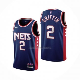 Camiseta Brooklyn Nets Blake Griffin NO 2 Ciudad 2021-22 Azul