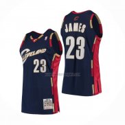 Camiseta Cleveland Cavaliers LeBron James NO 23 Mitchell & Ness 2008-09 Azul