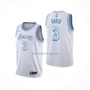 Camiseta Los Angeles Lakers Anthony Davis NO 3 Ciudad 2020-21 Blanco