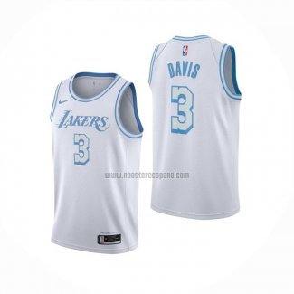 Camiseta Los Angeles Lakers Anthony Davis NO 3 Ciudad 2020-21 Blanco