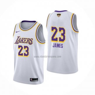 Camiseta Los Angeles Lakers Lebron James NO 23 Association 2020 Final Bound Blanco