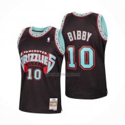 Camiseta Memphis Grizzlies Mike Bibby NO 10 Mitchell & Ness 1998-99 Negro