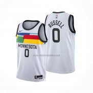 Camiseta Minnesota Timberwolves D'angelo Russell NO 0 Ciudad 2022-23 Blanco