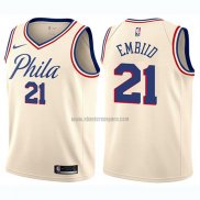 Camiseta Nino Philadelphia 76ers Joel Embiid NO 21 Ciudad Crema