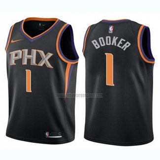 Camiseta Nino Phoenix Suns Devin Booker NO 1 Statement 2017-18 Negro