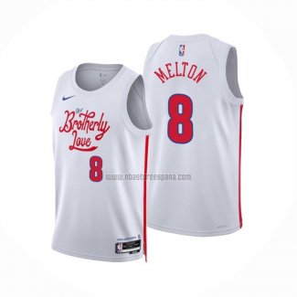 Camiseta Philadelphia 76ers De'Anthony Melton NO 8 Ciudad 2022-23 Blanco