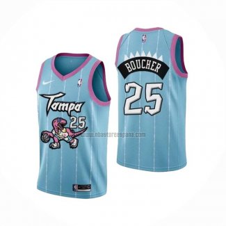 Camiseta Toronto Raptors Chris Boucher NO 25 Ciudad 2020-21 Rosa Azul