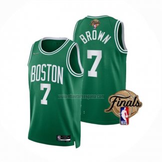 Camiseta Boston Celtics Jaylen Brown NO 7 Icon 2022 NBA Finals Verde