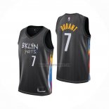 Camiseta Brooklyn Nets Kevin Durant NO 7 Ciudad 2020-21 Negro