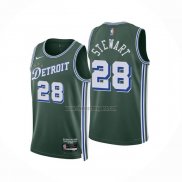 Camiseta Detroit Pistons Isaiah Stewart NO 28 Ciudad 2022-23 Verde