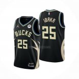 Camiseta Milwaukee Bucks Serge Ibaka NO 25 Statement 2022-23 Negro