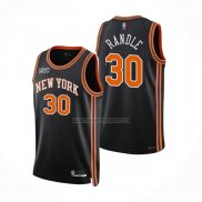 Camiseta New York Knicks Julius Randl NO 30 Ciudad 2021-22 Negro