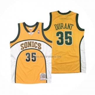 Camiseta Seattle SuperSonics Kevin Durant NO 35 Mitchell & Ness 2007-08 Amarillo