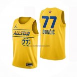 Camiseta All Star 2021 Dallas Mavericks Luka Doncic NO 77 Oro