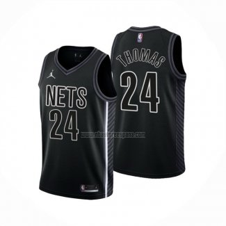 Camiseta Brooklyn Nets Cam Thomas NO 24 Statement 2022-23 Negro