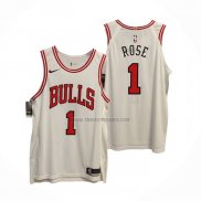 Camiseta Chicago Bulls Derrick Rose NO 1 Association Autentico Blanco