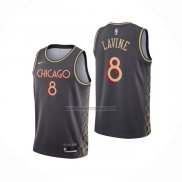 Camiseta Chicago Bulls Zach Lavine NO 8 Ciudad 2020-21 Gris