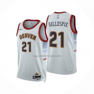 Camiseta Denver Nuggets Collin Gillespie NO 21 Ciudad 2022-23 Blanco