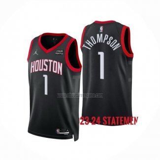 Camiseta Houston Rockets Amen Thompson NO 1 Statement 2023-24 Negro