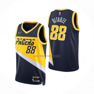 Camiseta Indiana Pacers Goga Bitadze NO 88 Ciudad 2021-22 Azul