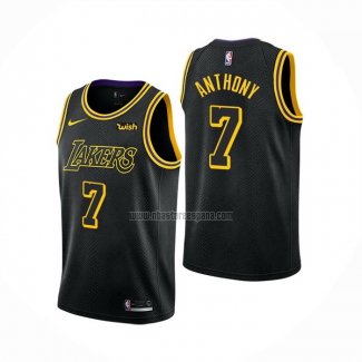 Camiseta Los Angeles Lakers Carmelo Anthony NO 7 Ciudad Negro