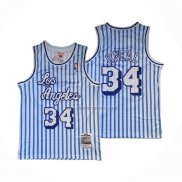 Camiseta Los Angeles Lakers Shaquille O'Neal NO 34 Mitchell & Ness 1996-97 Azul Blanco