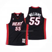 Camiseta Miami Heat Jason Williams NO 55 Hardwood Classics Throwback Negro