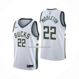 Camiseta Milwaukee Bucks Khris Middleton NO 22 Association Blanco