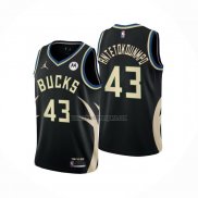 Camiseta Milwaukee Bucks Thanasis Antetokounmpo NO 43 Statement 2022-23 Negro