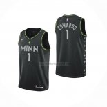 Camiseta Minnesota Timberwolves Anthony Edwards NO 1 Ciudad 2020-21 Negro