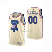 Camiseta Philadelphia 76ers Personalizada Earned 2020-21 Crema