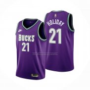 Camiseta Milwaukee Bucks Jrue Holiday NO 21 Classic 2022-23 Violeta