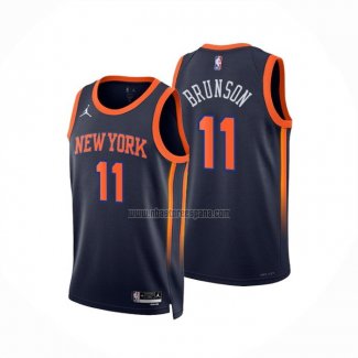 Camiseta New York Knicks Jalen Brunson NO 11 Statement 2022-23 Negro