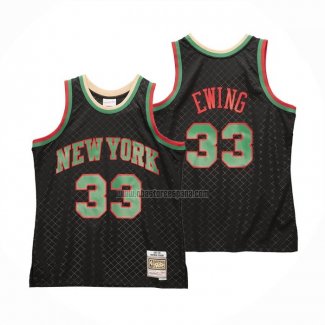 Camiseta New York Knicks Patrick Ewing NO 33 Mitchell & Ness 1991-92 Negro