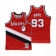 Camiseta Portland Trail Blazers Bape NO 93 Mitchell & Ness 1983-84 Rojo