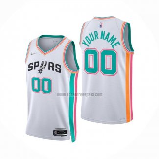 Camiseta San Antonio Spurs Personalizada Ciudad 2021-22 Blanco