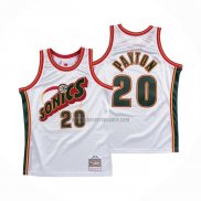 Camiseta Seattle SuperSonics Gary Payton NO 20 Historic Retro Blanco