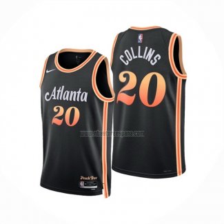 Camiseta Atlanta Hawks John Collins NO 20 Ciudad 2022-23 Negro