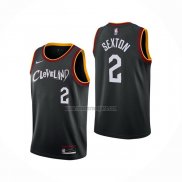 Camiseta Cleveland Cavaliers Collin Sexton NO 2 Ciudad 2020-21 Negro